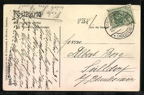 AK Kaltenkirchen, Strassenpartie mit Fabrikschornstein