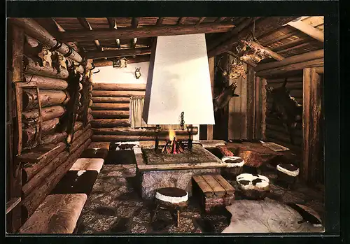 AK Sexten, Hotel Kreuzbergpass, Innenansicht