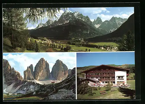 AK Moos in Sexten, Hotel Monika, Ortsansicht