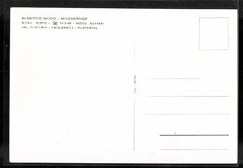AK Moos in Sexten, Pension Mooserhof von der Strasse gesehen