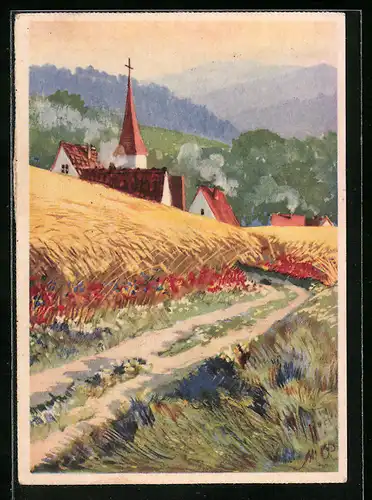 AK Werbekarte Kaffee-Grossrösterei Eduscho Bremen, Kirche am Weizenfeld