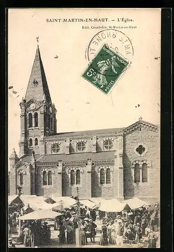 AK St-Martin-en-Haut, L`Eglise et le Marché