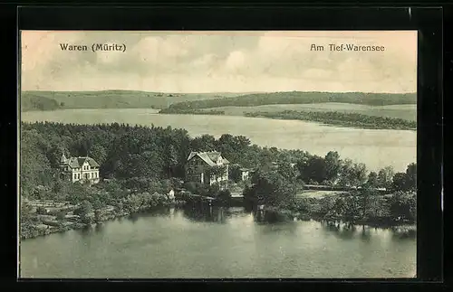 AK Waren i. M., Panorama am Tief-Warensee