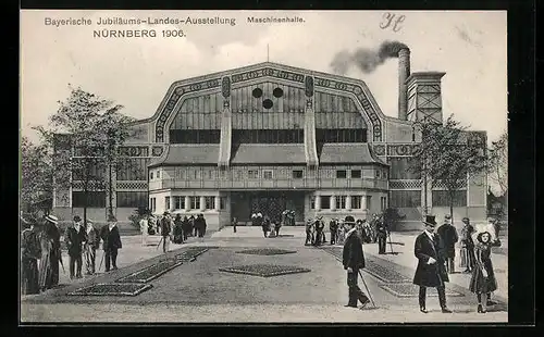 AK Nürnberg, Bayerische Jubiläums-Landes-Ausstellung 1906 - Maschinenhalle