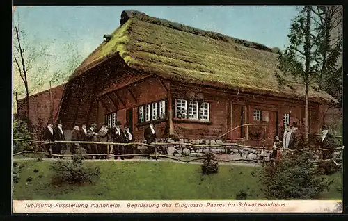 AK Mannheim, Jubiläums-Ausstellung 1907 - Begrüssung des Erbgrossh. Paares im Schwarzwaldhaus