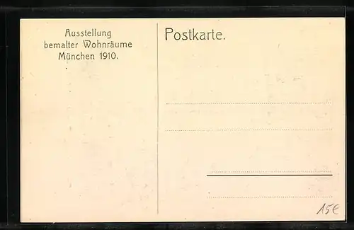 AK München, Ausstellung bemalter Wohnräume 1910 - Empfangsraum