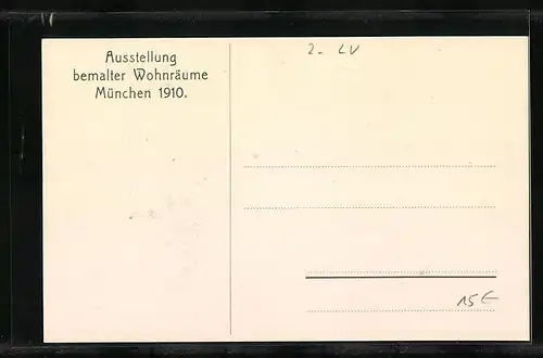 AK München, Ausstellung bemalter Wohnräume 1910 - Zimmer der Tochter des Hauses