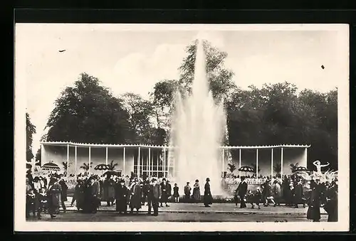 AK Dresden, Jubiläums-Gartenbau-Ausstellung 1926 - Rosenhof mit Leuchtspringbrunnen
