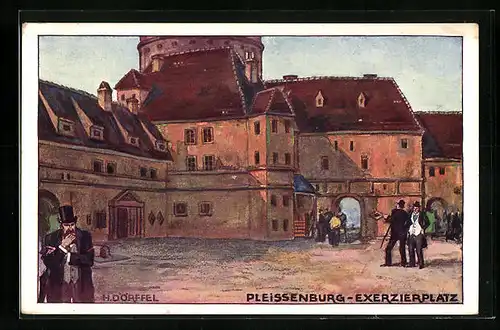 Künstler-AK Leipzig, Internationale Baufach-Ausstellung 1913 - Exerzierplatz Pleissenburg vor 100 Jahren