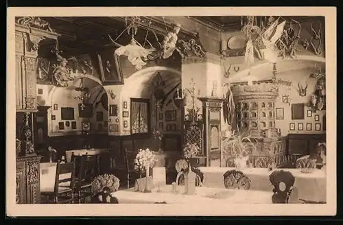 AK Bregenz, Hotel Bahnhof, Innenansicht