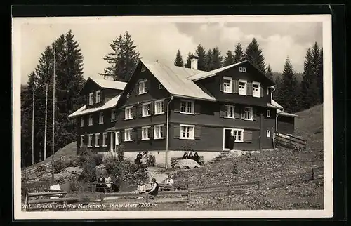 AK Innerlaters, Erholungsheim Marienruh mit Garten