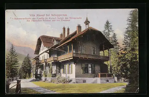 AK Schoppernau, Villa Maund, Sommerwohnsitz des deutschen Kronprinzen