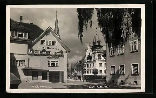 AK Dornbirn, Strassenpartie am Hotel Hirschen
