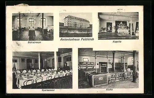 AK Feldkirch, Antoniushaus, Küche, Kapelle, Schlafraum