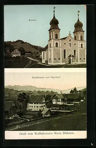 AK Maria Bildstein, Kirche, Dorfstrasse mit Pfarrhof