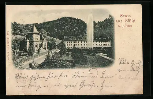 AK Gütle b. Dornbirn, Ortsansicht mit Strassenpartie