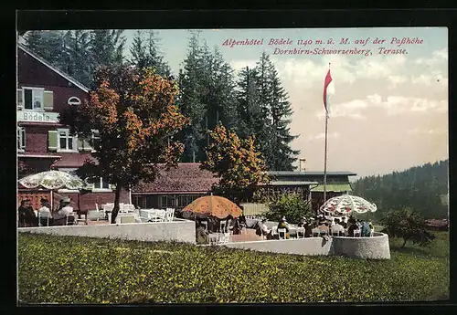 AK Dornbirn-Schwarzenberg, Alpenhotel Bödele mit Terrasse