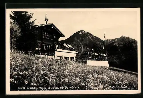 AK Dornbirn, Café Watzenegg, Vorderansicht