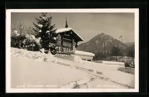AK Dornbirn, Café Watzenegg im Schnee