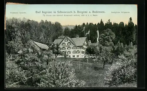 AK Schwarzach b. Bregenz, Blick zum Gasthaus Bad Ingrüne