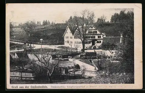 AK Hohenweiler, Gmündmühle mit Telephonanschluss