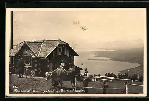 AK Bregenz, Pfänderhöhe, Kiosk gegen Lindau und Friedrichshafen