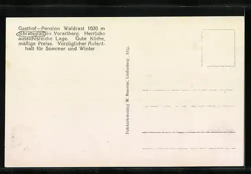 AK Sibratsgfäll, Pension Waldrast