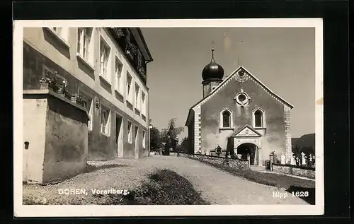 AK Doren, Ortspartie mit Kirche