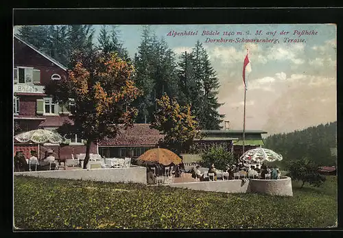 AK Dornbirn-Schwarzenberg, Alpenhotel Bödele, Terasse