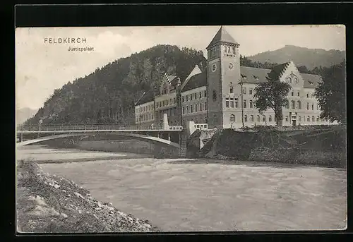 AK Feldkirch, Justizpalast mit Brücke