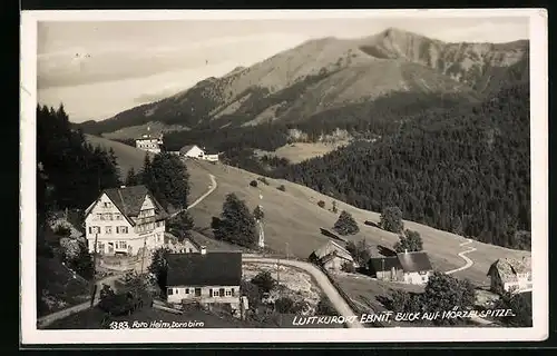 AK Ebnit, Alpenhotel Ebnit mit Blick auf Mörzelspitze