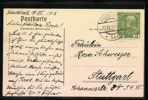 AK Feldkirch, Häuserpartie an der Ill