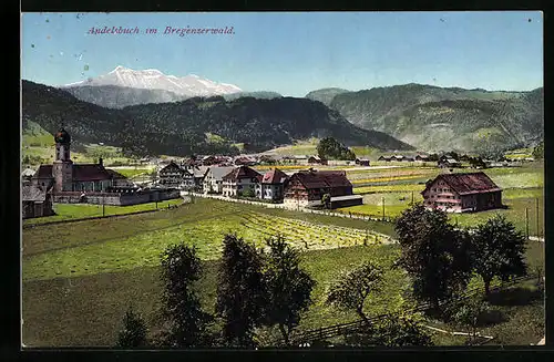 AK Andelsbuch im Bregenzerwald, Teilansicht mit Kirche