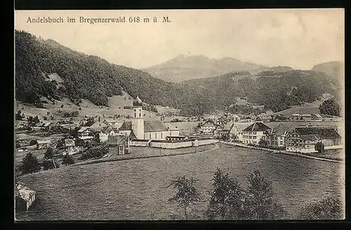 AK Andelsbuch im Bregenzerwald, Teilansicht mit Kirche