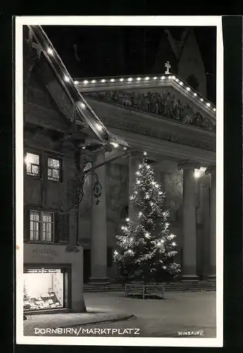 AK Dornbirn, Marktplatz zur Weihnachtszeit
