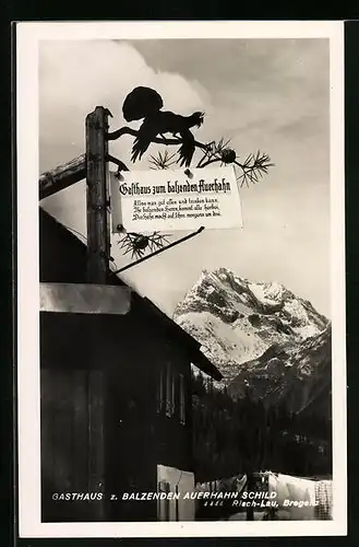 AK Lech a. Arlberg, Gasthaus zum Balzenden Auerhahn