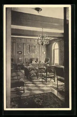 AK Bregenz, Hotel Weisses Kreuz, Ecke in der Halle