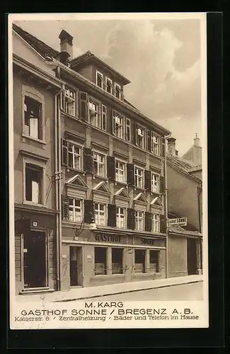 AK Bregenz a. B., Gasthof Sonne, Kaiserstrasse 8