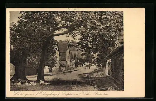AK Wintzingerode i. Ohmgebirge, Dorfstrasse mit Schloss Bodenstein