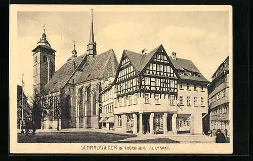 AK Schmalkalden i. Thür., Altmarkt mit Kirche