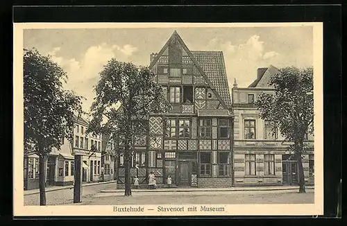 AK Buxtehude-Stavenort, Ortsansicht mit Museum