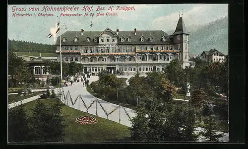 AK Hahnenklee i. Oberharz, Hahnenklee`er Hof mit Grünanlage