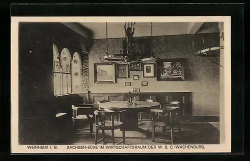 AK Weinheim i. B., Sachsen-Ecke im Wirtschaftsraum der W. S. C.-Wachenburg