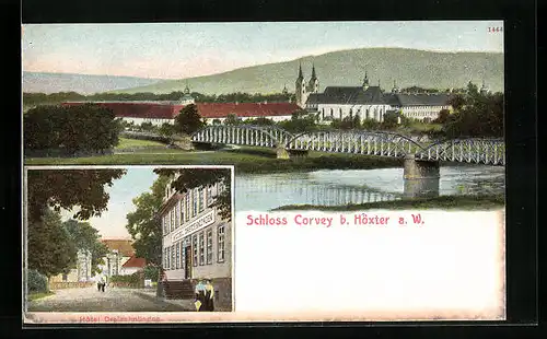 AK Höxter a. W., Schloss Corvey und Hotel Dreizehnlinden