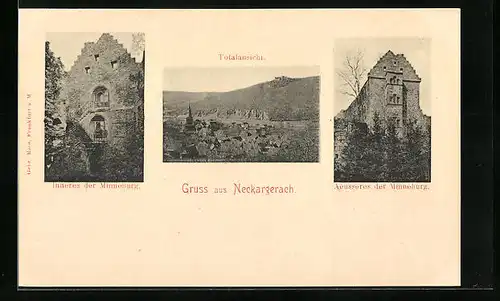 AK Neckargerach, Totalansicht, Aeusseres und Inneres der Minneburg