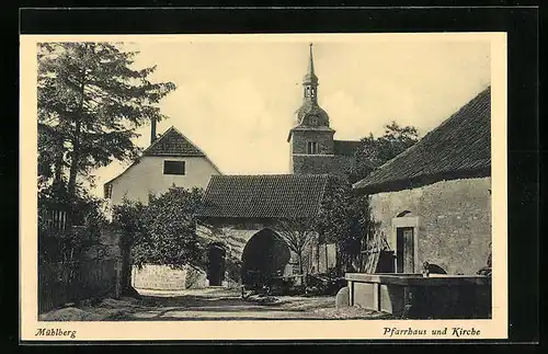 AK Mühlberg, Pfarrhaus und Kirche