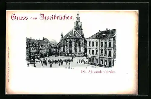 AK Zweibrücken, Partie an der Alexanderskirche