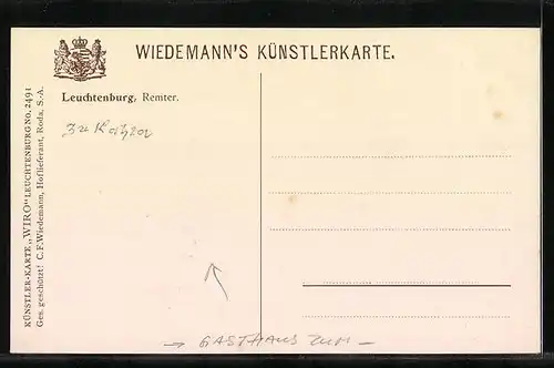 AK Leuchtenburg, Gasthaus zum Remter, Innenansicht