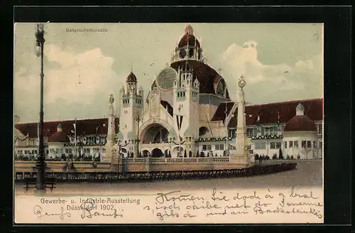 AK Industrie- und Gewerbe-Ausstellung Düsseldorf 1902, Blick auf die Hauptindustriehalle