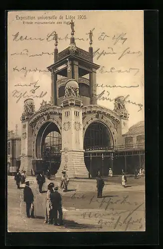 AK Liége, Exposition Universelle 1905, Entrée monumentale des Halls